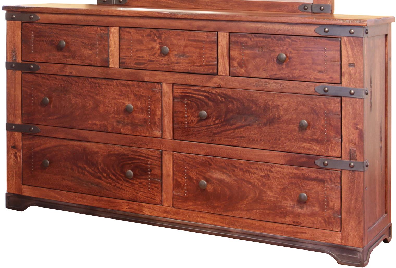 International Furniture Direct Parota IFD866DSR 7 Drawer Dresser with
